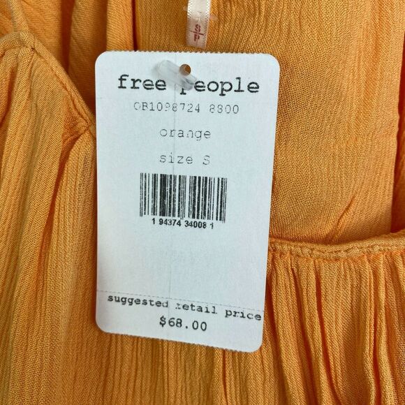 Free People Home Again Tie Back Crop Camisole in Cantaloupe Women’s Size Small - Picture 9 of 11
